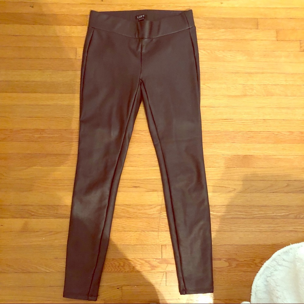 Burgundy Pleather tights